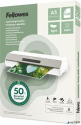 Fellowes Meleglamináló fólia, 80 mikron, A3, matt, 100 db, FELLOWES "Light (100143436) - alter