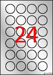 APLI Etikett, 40 mm kör, poliészter, időjárásálló, APLI, ezüst, 480 etikett/csomag (12975) - alter