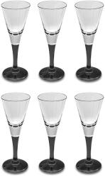 Royal Leerdam Onyx likőrpohár készlet, üveg, átlátszó / fekete, 50 ml, 6db (13781)