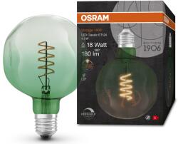OSRAM 1906 ET124 vintage LED izzó, Dimmelhető, E27, 4.5W (18W), 180 lm, 1600K, Zöld