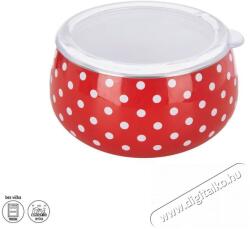 Orion Zománcozott tál + fedő, pöttyös, 13 cm