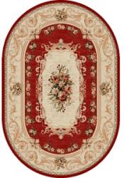 Delta Carpet Covor Oval, 150 x 230 cm, Crem / Rosu, Lotos 523 (LOTUS-535-210-O-1523) Covor