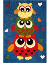 Delta Carpet Covor pentru Copii Albastru, Model Bufnite, 80 cm x 150 cm, Kolibri 11207-140 (KOLIBRI-11207-140-0815) Covor