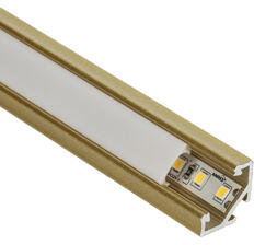 Lumines Type-C Arany - Alumínium sarokprofil LED szalagos világításhoz (Opál búrával) (LUMINES-C2-G + LUMINESB2-K2020-ML (2,02m/pcs))