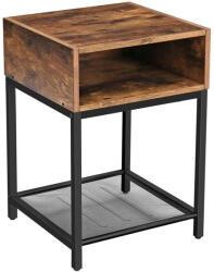 VASAGLE INDESTIC Ipari Stílusú Éjjeliszekrény Rusztikus Barna-Fekete