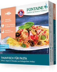 Fontaine tonhal tésztaszósz bio olajbogyóval, kapribogyóval, paradicsommal 190 g