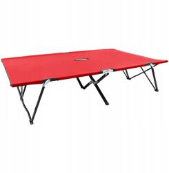 vidaXL kétszemélyes napozóágy, összecsukható, piros, acél (47761)