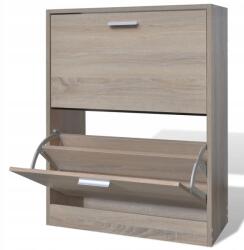 vidaXL Tölgyfa színű fa cipősszekrény 2 rekesszel (241243)