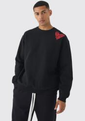 Boohooman Fekete Pulóver Print Szív S8Q B18__M