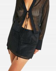 Boohoo Fekete Csíkos Mini Szoknya Cbg B18__M