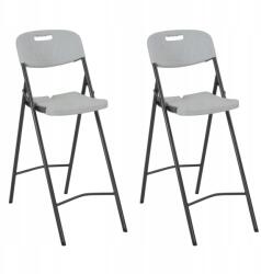 VidaXL Összecsukható bárszék, 2 db, Hdpe és acél, fehér (44561)