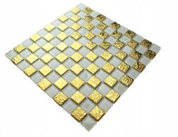 Englass Üvegmozaik arany fehér MIX GOLD-102 Sakk (mix 102 gold)