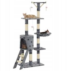 vidaXL kaparófa szizáloszlopokkal, 138 cm, szürke macskalábakkal (8718475599791)