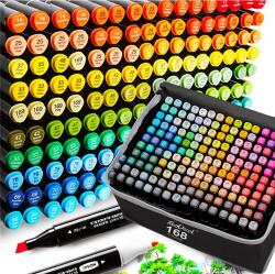 Sternhoff 168 db kétoldalas Átlátszó alkoholos filctoll szett tokban (HM-01956)