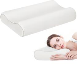 Homcom Memóriahabos nyakpárna, HOMCOM, ergonomikus kialakítás, 10/12 cm, krémszínű, 60x40 cm (311-053V00CW)