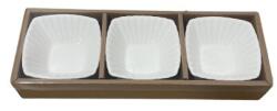 Koopman Koopman-Excellent Houseware 3 darab négyzet alakú tálaló szett, kerámia, 9x9x4, 3 cm, fehér (KO-798000020P)