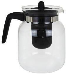 Excellent Houseware teáskanna teafőzővel, üveg/műanyag, 16 x 10, 5 cm, átlátszó/fekete (KO-C80652130)