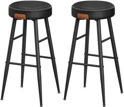 VASAGLE EKHO bárszékek, 2db-os magas bárszék szett, fekete (LBC090B01)