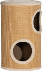 PawHut 2-szintes szizál macska kaparóoszlop torony plüss házikókkal 1-2 macskának, barna