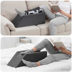vidaXL Възглавничка за крака 68 x 25 x 21, 5 см Твърд PU пяна Сиво (42020193)