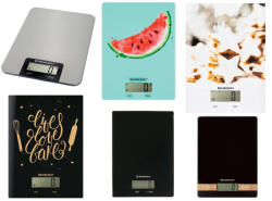 SilverCrest SKW 5 C1 / SKWG 5 A1 Digital Kitchen Scale 200 x 145 mm üveglapos / inox (nemesacél) grammra pontos digitális konyhai mérleg 5 kg méréshatárral, TARA funkcióval (több színben) (SKW_5_C1_SKWG_5_A1)