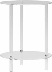 HomCom Kerek Alacsony Asztal 2 Ritmával Beltéri Használatra, Akril Dohányzóasztal, Ø40x50 cm, Átlátszó