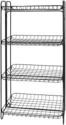 Koopman 4 polcos fém polc, fém, 49X33X90 cm, fekete