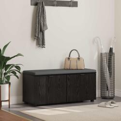 vidaXL Előtér pad párnával tárolóval Fekete tölgy 100 x 38 x 46 cm (891489)