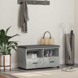 vidaXL Előtér pad párnával fiókkal Beton Szürke 80 x 38 x 46 cm (891459)