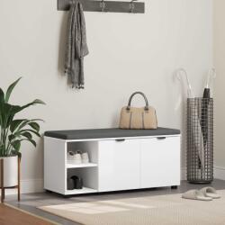 vidaXL Előtér pad párnával Egyszínű Fehér 100 x 38 x 46 cm (891512)