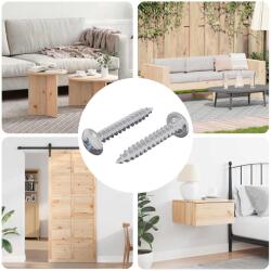 vidaXL Fa Csavarok 2 pcs Ezüst M4 x 25 mm Acél (864526)