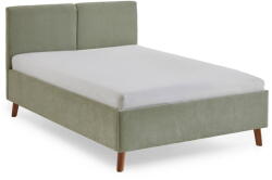 meise.möbel Világoszöld kárpitozott franciaágy ágyráccsal 140x200 cm Piano - Meise Möbel