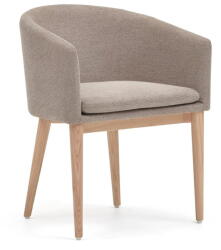 Kave Home Bézs kárpitozott karfás étkezőfotel Harlan - Kave Home
