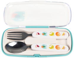 Rex London Krémszínű rozsdamentes acél gyerek evőeszköz 2 db-os Wild Wonders - Rex London