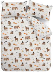 Catherine Lansfield Szürkésbézs kétszemélyes-hosszabbított ágyneműhuzat 230x220 cm Halloween Highland Cow - Catherine Lansfield