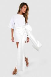 Boohoo Fehér Mini Szoknya Masnis Kid B18__XL