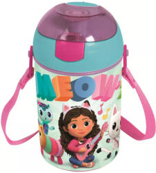 Netflix Gabi babaháza Wonderland műanyag szívószálas kulacs akasztóval 450 ml Nr3