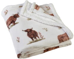 Catherine Lansfield Barna-bézs mikroplüss takaró 130x170 cm Angus Highland Cow - Catherine Lansfield