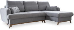 Miuform Világosszürke kinyitható-tárolóhelyes sarokkanapé (jobb oldali-heverő résszel) Scandic Lagom - Miuform