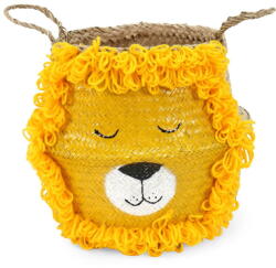 Compactor Sárga-natúr színű tengerifű játéktároló kosár ø 30x28 cm Lion - Compactor