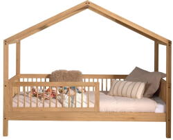 VIPACK Natúr színű házikó alakú tölgyfa gyerekágy ágyráccsal 90x200 cm Forrest - Vipack