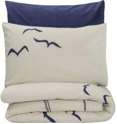 Mijolnir Kék-krémszínű egyszemélyes renforcé pamut ágyneműhuzat 140x200 cm Larum - Mijolnir