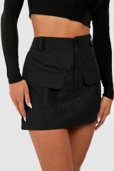 Boohoo Fekete Mini Szoknya Zsebek NO3 B18__M