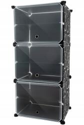 Ruhhy 1Mcz Moduláris polc, cipőtartó, 6 polc, átlátszó ajtó 92 x 40 x 31 cm (12264)