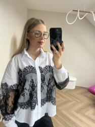  Fehér csipkés ing uni méret s m l xl elegáns ünnepi oversize