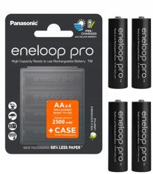 Panasonic Eredeti Eneloop Pro Aa 2500 mAh akkumulátor 4x Case 100% Japán (214423)