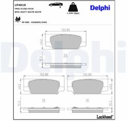 DELPHI set placute frana, frana disc DELPHI LP4010 (LP4010)
