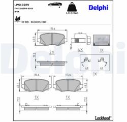 DELPHI set placute frana, frana disc DELPHI LP5102EV (LP5102EV)