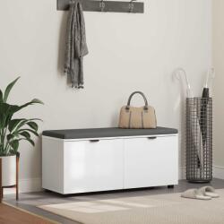 vidaXL Пейка за коридор с възглавница с рафт Бял 100 x 38 x 46 см (891488)