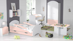  LEO gyerekágy 160x80 fehér és rózsaszín